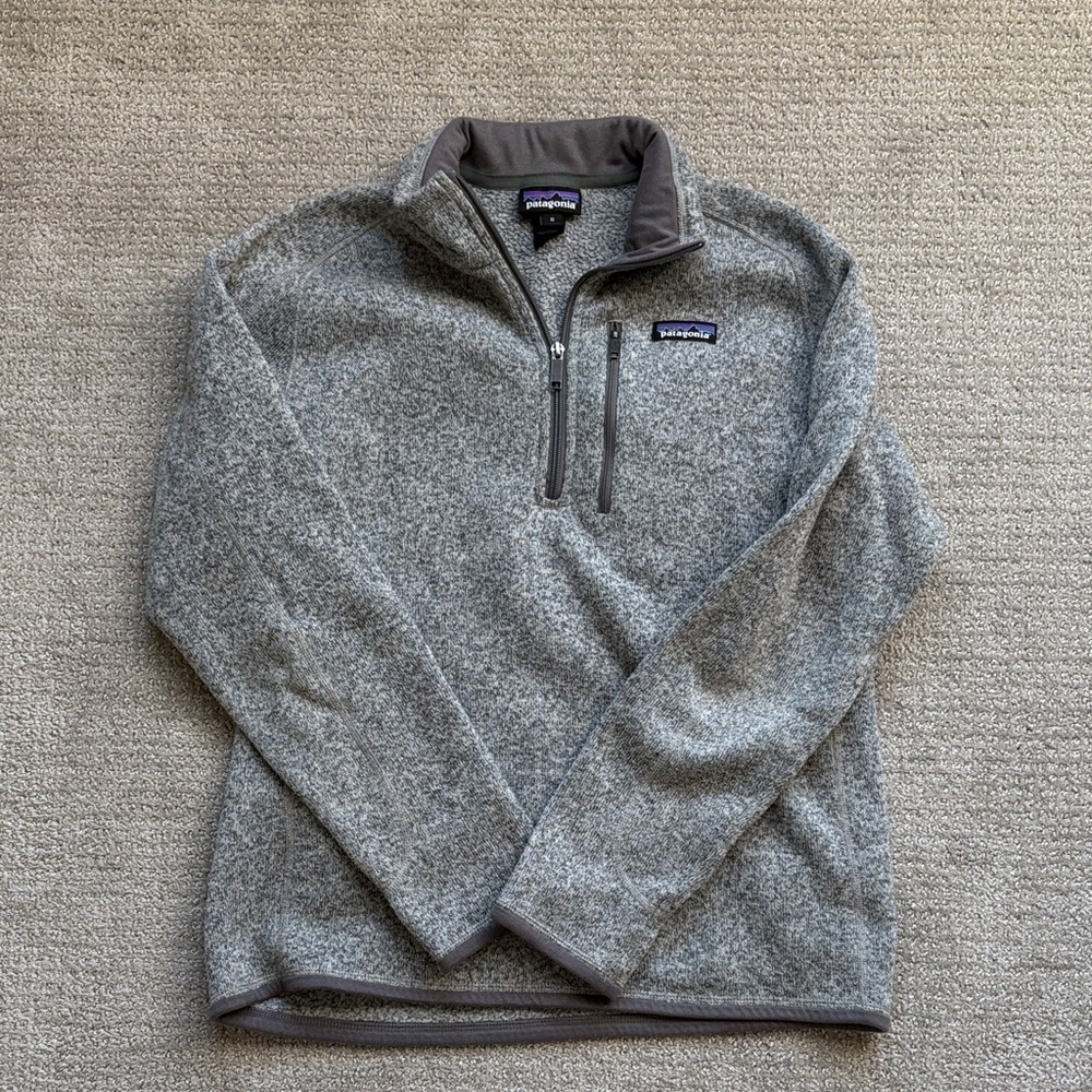 Patagonia Men's Zip-Up Sweater in Heather Gray. Size medium. Good condition.